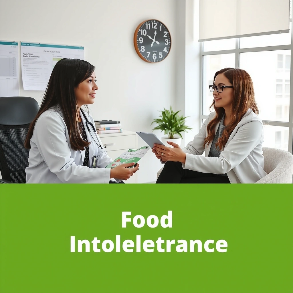 Professional nutritionist consulting with a client about food intolerances